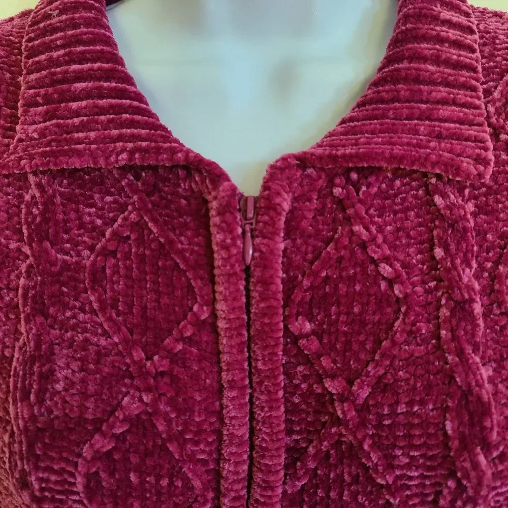 Bon Worth Women's Chenille Full Zip Cardigan Sweater Jacket Size XSP (XS Petite)